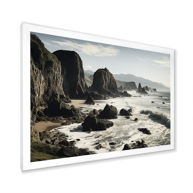 «Aliceyn Beach Cliffhanger», impression sur toile, Cadre simple blanc, H 12 po x l 20 po x P 1 po