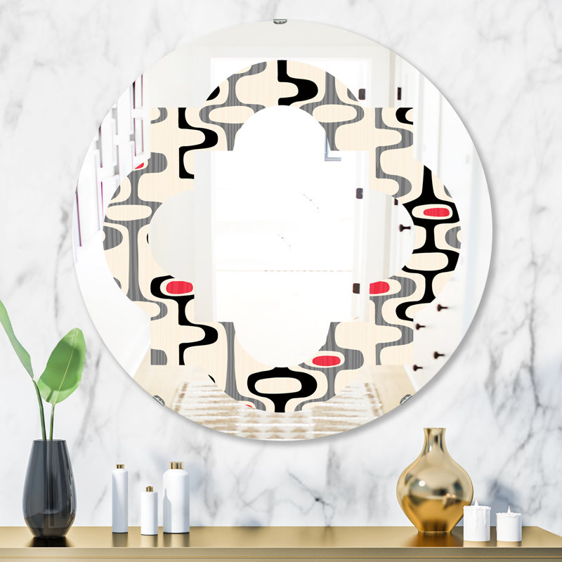 Miroir mural moderne sans cadre quadrilobe abstract design ix, 31,5 po x 31,5 po