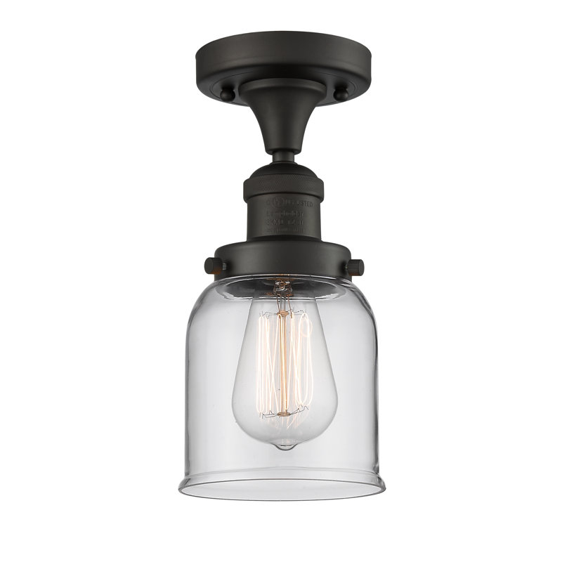 Norberto Glass Semi Flush Mount, Oil Rubbed Bronze, Clear