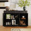 Commode d'appoint 3 tiroirs 3 portes avec design Rusric