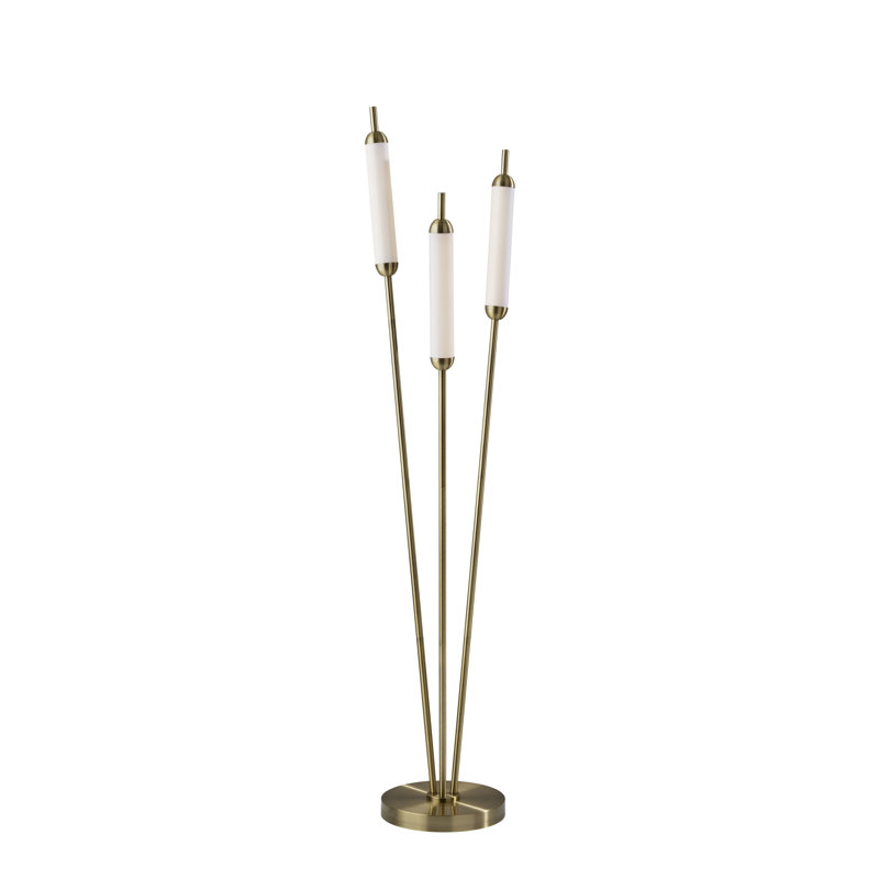 62'' Antique Brass LED Tripod Floor Lamp