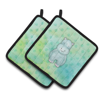 Cuisinier poignée aquarelle polkadot hippopotamus caroline