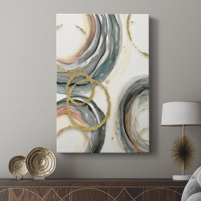 Élasticité dorée I - Cavas enveloppés de galerie, H 27 po x l 18 po