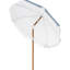 Parasol de patio extérieur 7 x 7 pi avec inclinaison, évent, parasol de table de marché avec volants à franges et volant, bande bleue