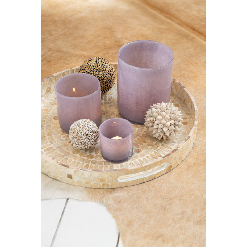 Glass Tealight Holder, Purple