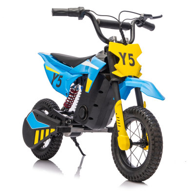 24V 250W Kids Ride On Electric Toy Off-Road Design Motorcycle,Rear Suspension,3-Adjustable speed, PU Rubber Tires,power display,LED light,Bluetooth Co