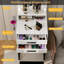 Dressing Table with 10 Bulbs, LED Light Mirror Makeup Vanity Desk with 2 Drawers and Stool-2111766008
