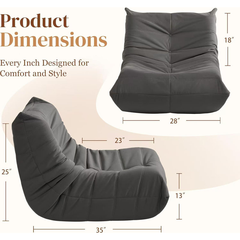 Fauteuil d'appoint luxueux avec coussins capitonnés, Gris