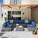 6 - Person Outdoor Rattan Patio Set with Cushions