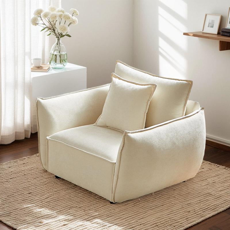 Ensemble de canapé de salon en chenille avec canapé 3 places et fauteuil d'appoint, vert clair