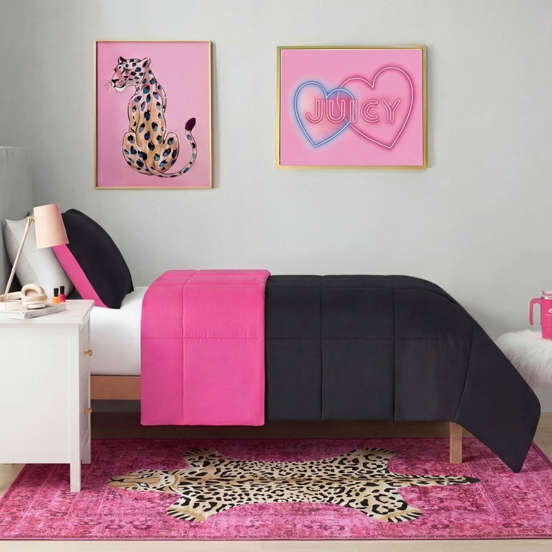  Finely Machine Washable Area Rugs, 5' x 7', Hot Pink Leopard