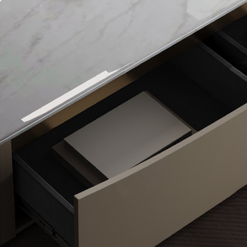 Table basse rectangulaire en marbre clair, H 15,7 po x L 55,1 po x l 27,6 po