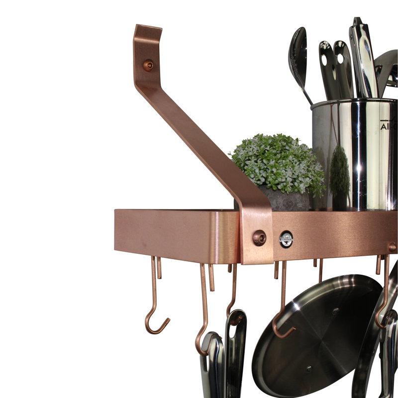 Handcrafted Gourmet Deep Stainless Steel Wall Mounted Pot Rack, 30"