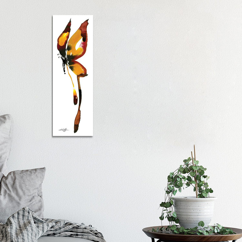 Butterfly Zen X 1 Piece Wrapped Canvas Panoramic Painting, 152.4 cm H x 50.8 cm W x 3.175 cm D