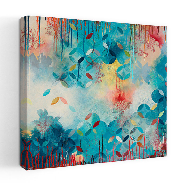 Tranquil Eden 1, art abstrait contemporain, H 18 po x l 18 po