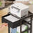 Printer Stand With Storage, Small Rolling Printer Table For Home Office, 3-Tier Printer Cart With Wheels, Modern Industrial Nightstand With Drawer, Side Table