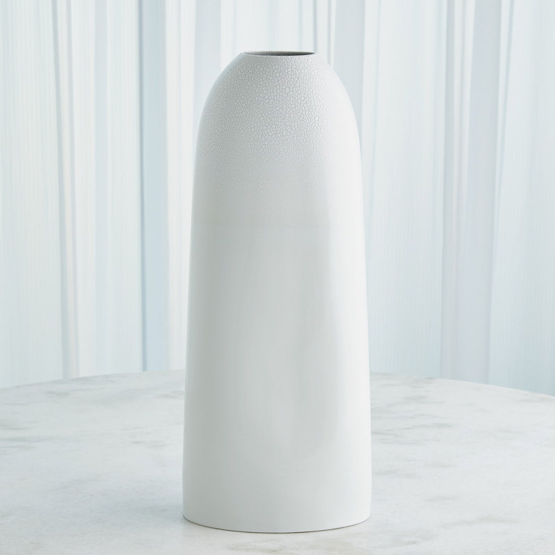 Terra Porcelain China Table Vase, 25.25" H x 10.25" W x 6.5" D, White