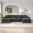137.89" U Shape Sectional Sofa Cloud Couch With Removable Ottomans-1395424515
