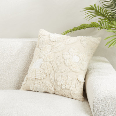 Embroidered Floral Pillow