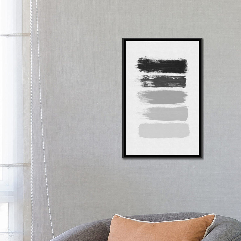«Stripes», impression sur toile, H 26 po x l 18 po x P 1,5 po, Toile avec cadre noir, Pas de tapis