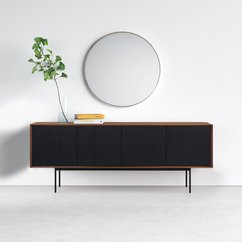 Heath 87'' Solid Oak and Mango Wood Contemporary Sideboard