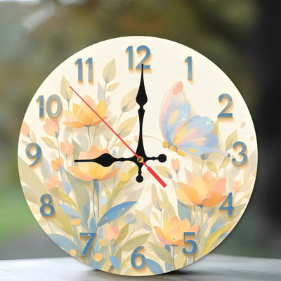 Butterfly Floral Clock