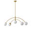 Luminaire suspendu 5 lumières imitation cuivre