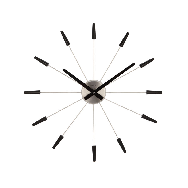Plug Inn Metal Wall Clock, Black