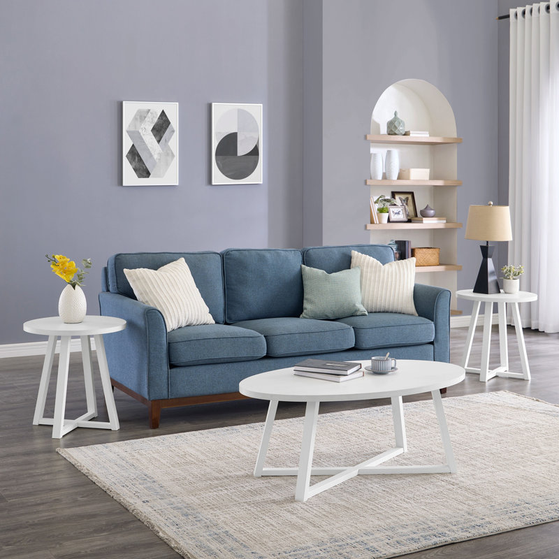 Ensemble de tables basses 3 pièces Modern Harmony, Blanc