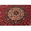 Tapis rond rond en laine et soie rouge noué à la main 6 pi 4 po x 6 pi 4 po Tabriz