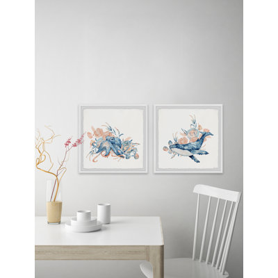 Octopus And Whale 2 Piece Single Picture Frame Painting