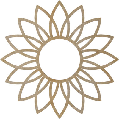 22"OD x 7 5/8"ID x 1/4"T Daisy Wood Fretwork Pierced Ceiling Medallion, Alder