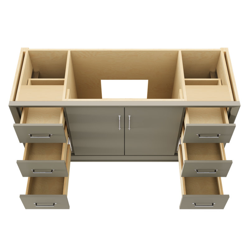 Alexandra Single Extra Wide Bath Vanity, French Olive, 60", Polished Chrome