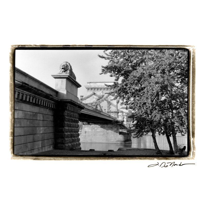 Crossing The Danube River by Laura DeNardo - Wrapped Canvas Print, 30cm H x 46cm W x 3.8cm D