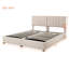 Lit plateforme tapissier très grand beige avec rangement hydraulique de qualité supérieure