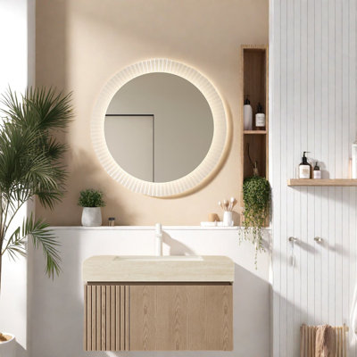 Meuble-lavabo et lavabo flottant moderne en céramique et en pierre, idéal pour les petites salles de bain