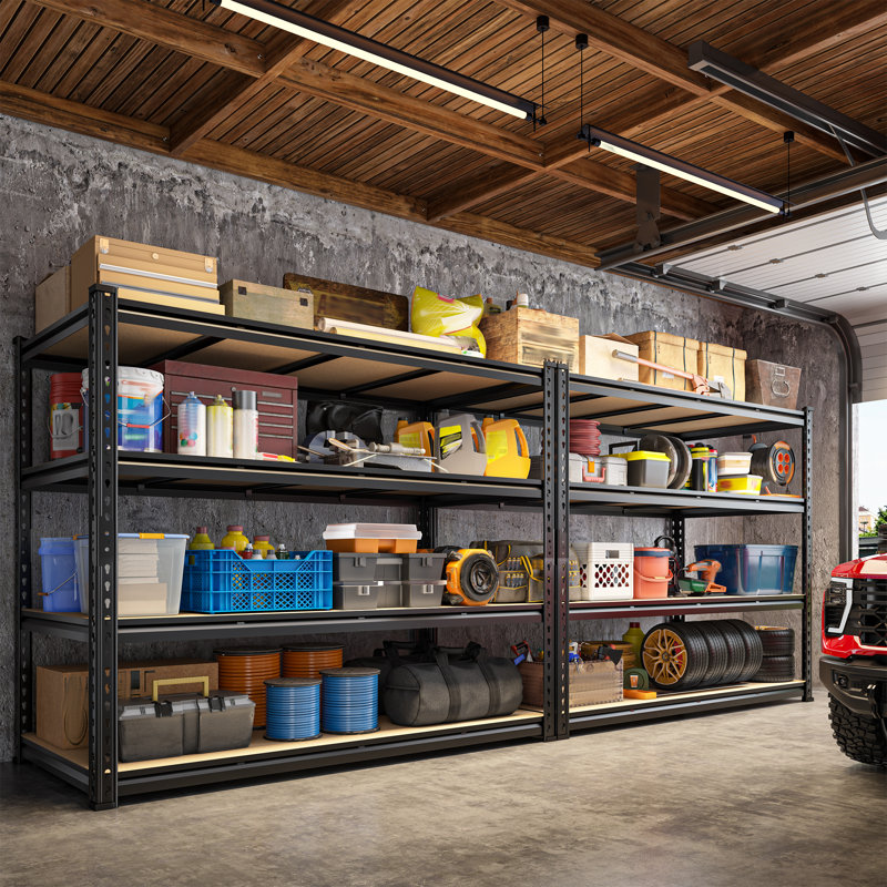 Étagère de garage robuste de 55 po x P 24 po avec bords roulés, étagère de rangement réglable avec une grande capacité