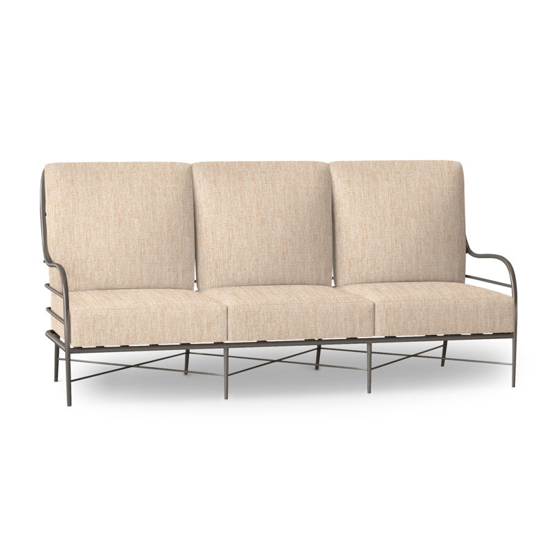 Carmel Aluminum Sofa - Slate Gray, No Welt, Canvas Sand