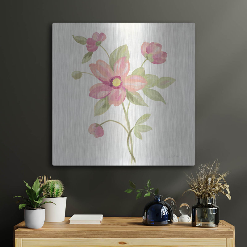 «June Bloom III» par Silvia Vassileva, art mural en métal, H 24 po x l 24 po