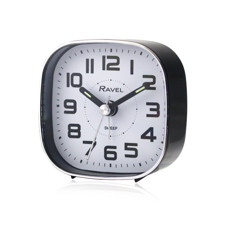 Quartz movement / Crystal Alarm Tabletop Clock, Black