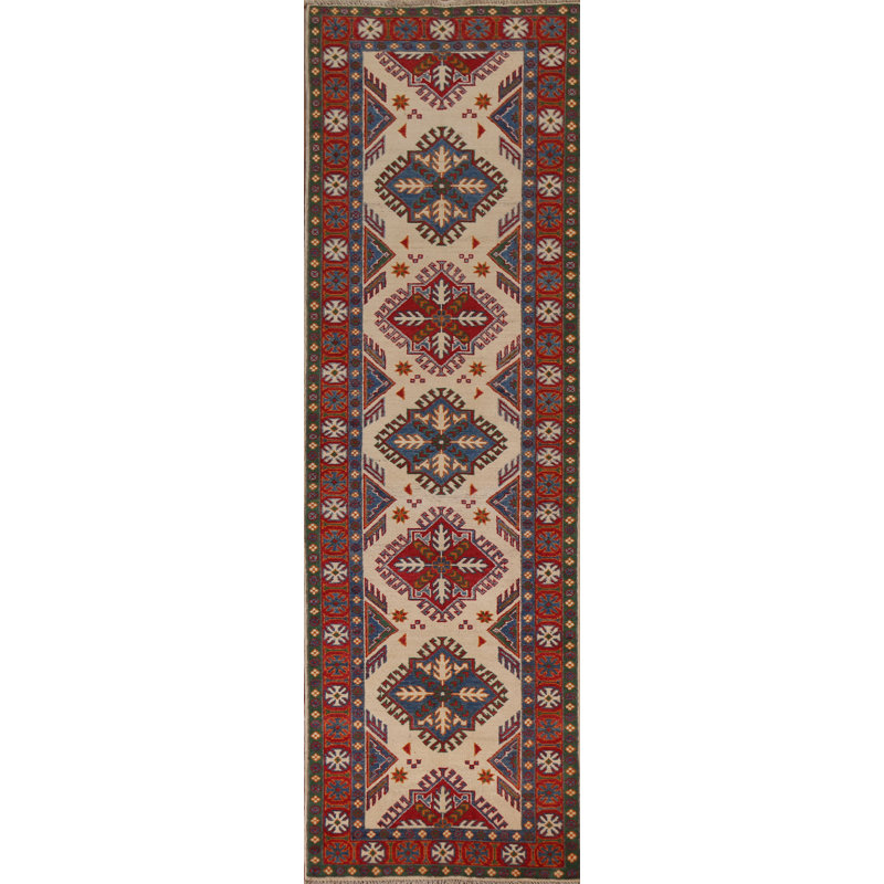 Handmade Kazak Oriental Runner Rug