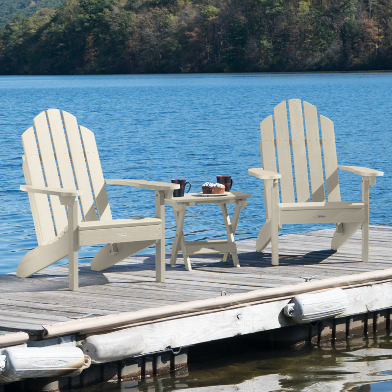Chaise Adirondack en plastique avec table Anette, Blanchir