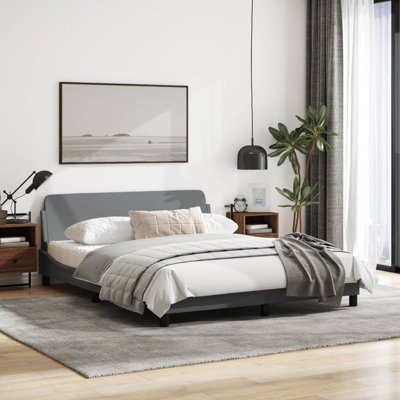 Structure de lit avec tête de lit noire très grand californien 72 po x 83,9 po Vidaxl