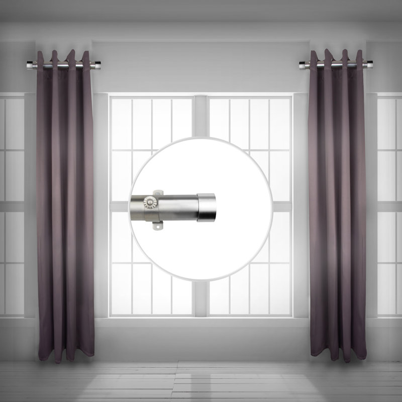 Tringle à rideaux simple School Side, H 1,5 po x l 24 po x P 1,5 po, Nickel satiné