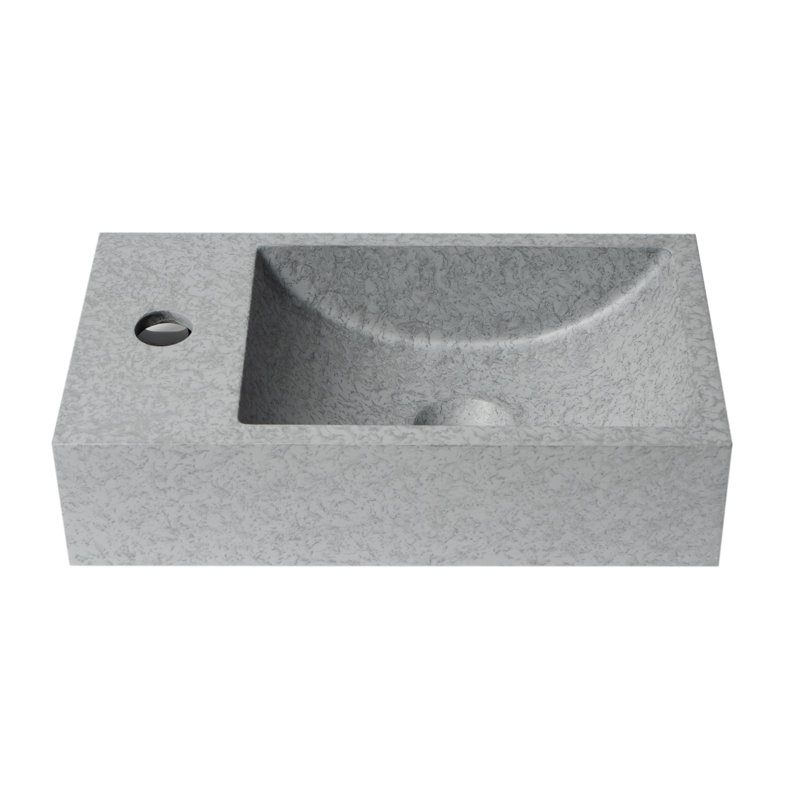 Alfi Brand 8.75'' Matte Gray Natural Stone Rectangular Bathroom Sink