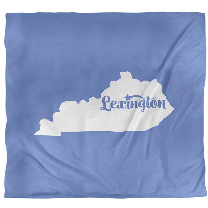 Housse de couette simple Kentucky Lexington, Housse de couette pour très grand lit, Bleu, Polyester brossé