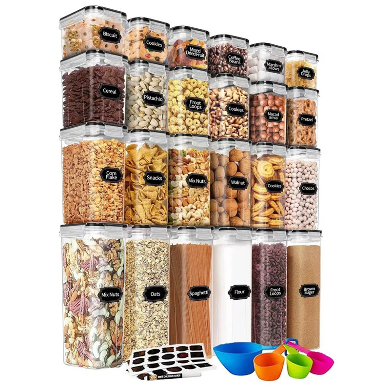 Contenant alimentaire hermétique avec couvercles 24 pièces
