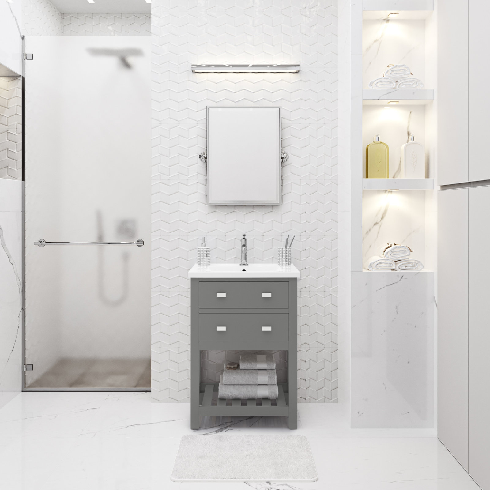 Caitlyn 24'' Single Bathroom Vanity, Gray