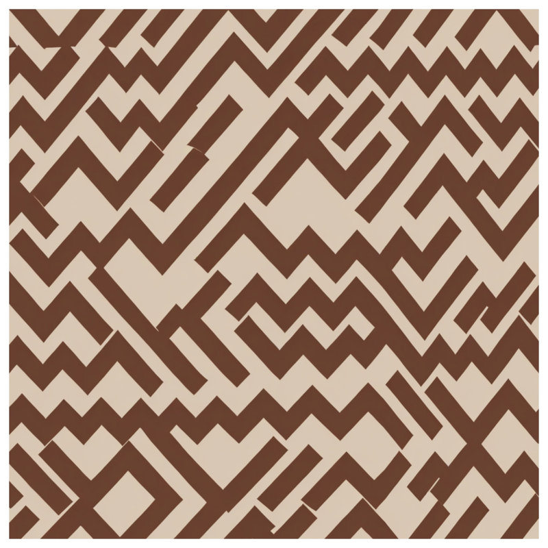 Brown Zigzag Pattern Quilted Bedspread All Sizes, Full / Double