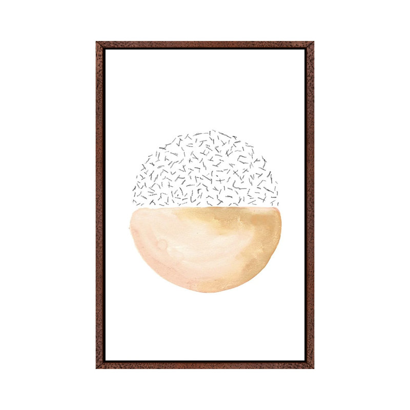 Semicircle by Whales Way - Painting on Canvas, 101.6cm H x 66.04cm W x 3.81cm D, Classic Brown Wood Framed